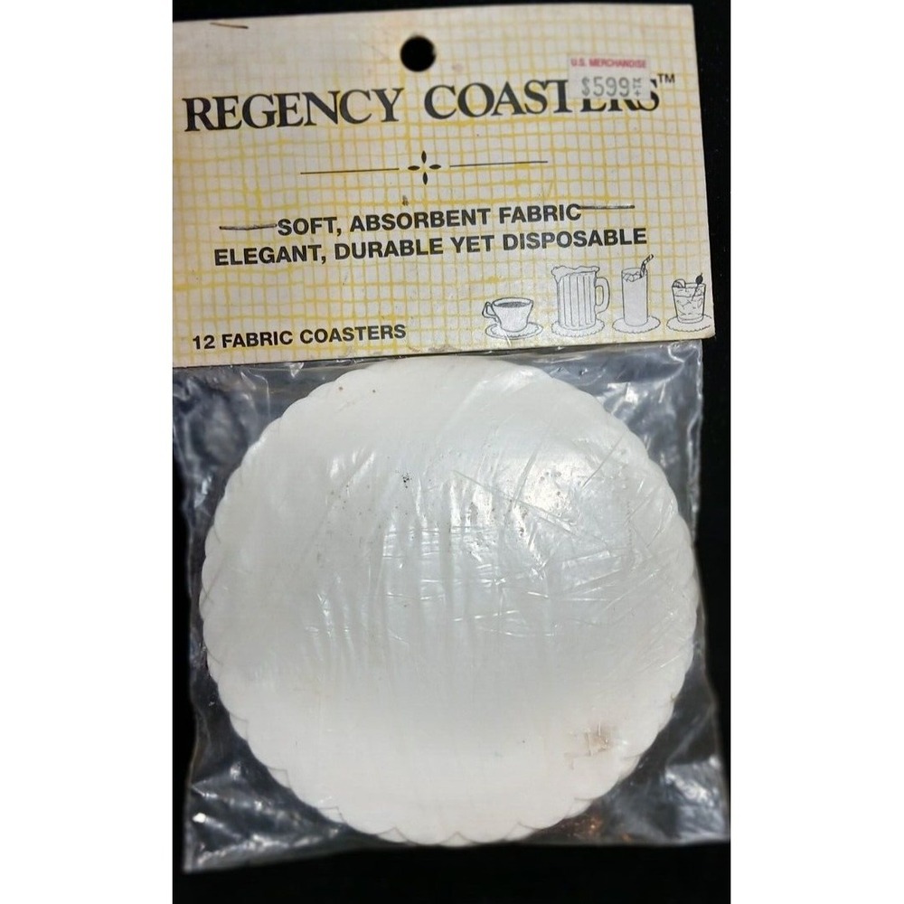 Regency Coasters 12 Frabic Coasters Soft, Absorbent, Elegant Durable